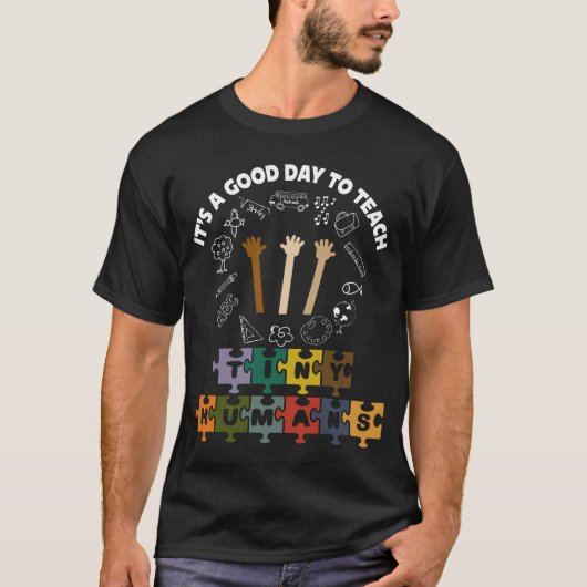 T-shirt 3/4, C'est un bon jour pour apprendre de minuscule (Devant)