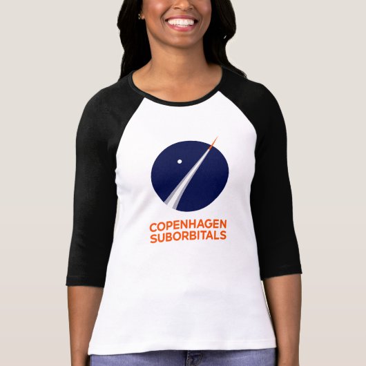 T-shirt 3/4 douille des femmes avec le logo de Copenhague (Devant)