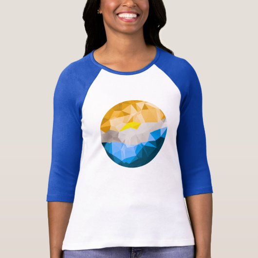 T-shirt 3/4 pièce en t de base-ball des solides solubles (Devant)