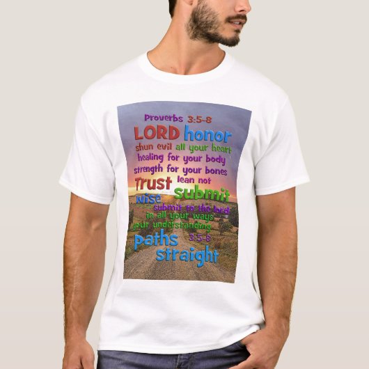 T-shirt 3:5 de proverbes - long chemin 8 (Devant)