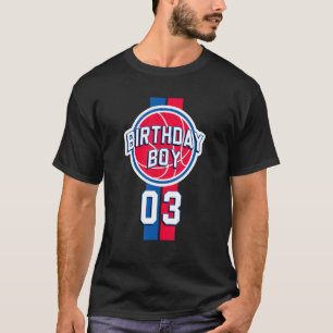 T-shirt 3 Anniversaire Garçon Rouge Et Bleu 313 Région Bas