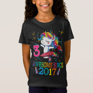 T-Shirt 3 ans 3ème anniversaire Unicorn Dabbing Shirt