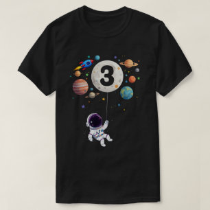 T-shirt 3 ans Anniversaire Planètes Astronaut 3e Anniversa