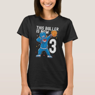 T-shirt 3 Ans Baseball Anniversaire 3ème Baller Player Tod