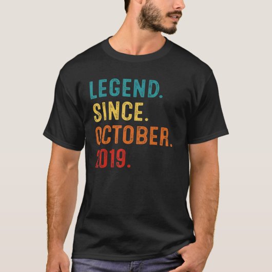 T-shirt 3 ans de légende depuis octobre 2019 3e anniversai (Devant)