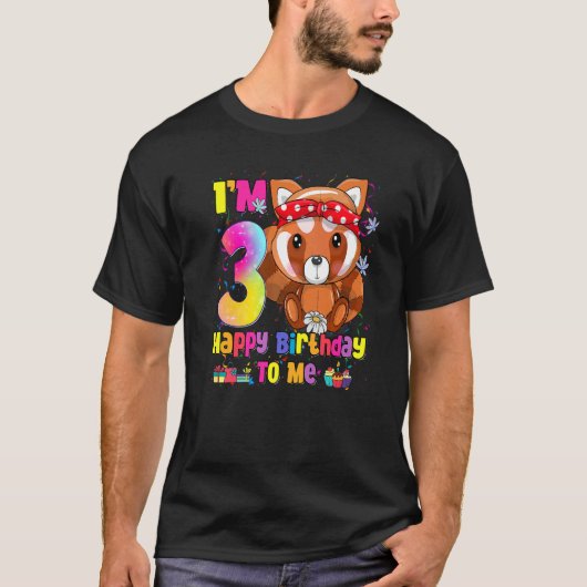 T-shirt 3 ans fille princesse Little Red Panda 3e Bir (Devant)