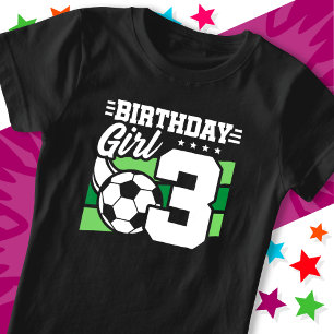 T-Shirt 3 ans Football Party 3e anniversaire fille