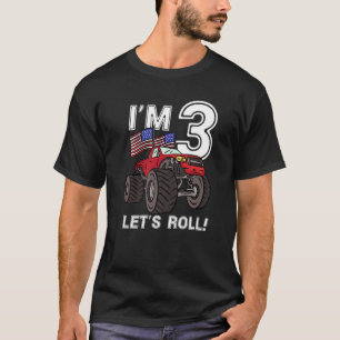 T-shirt 3 ans Garçon Monster Camion 3e anniversaire Enfant