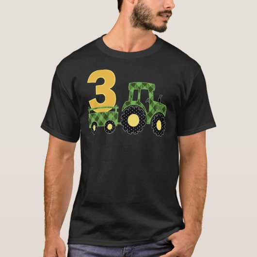 T-shirt 3 ans Vieux ferme tracteur fête d'anniversaire Far (Devant)