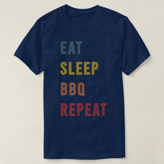 T-shirt 3 barbecue cadeau Eat Sleep BQ Repeat (Design devant)