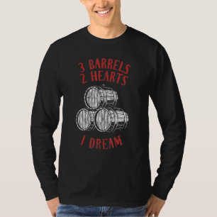 T-shirt 3 Barils 2 Coeurs 1 Dream Barrel Racing Horse Rid