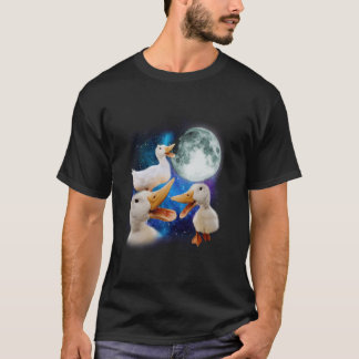 T-shirt 3 Canards Hurle À La Lune Drôle Bizarre Maudit Can