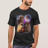 T-shirt 3 Capybara Moon Capybara Animal Enroulé Pour Homme (Devant)