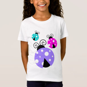 T-Shirt 3 coccinelles en rose et bleu violet