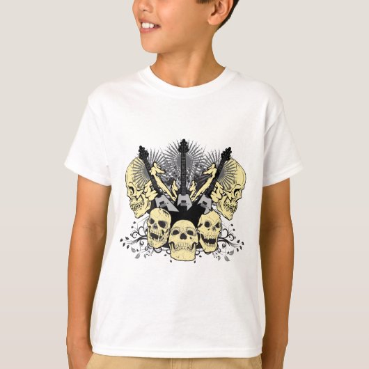 T-shirt 3 crânes de guitares (Devant)