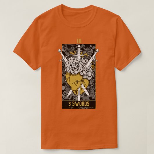T-shirt 3 épées Carte Tarot Or (Design devant)