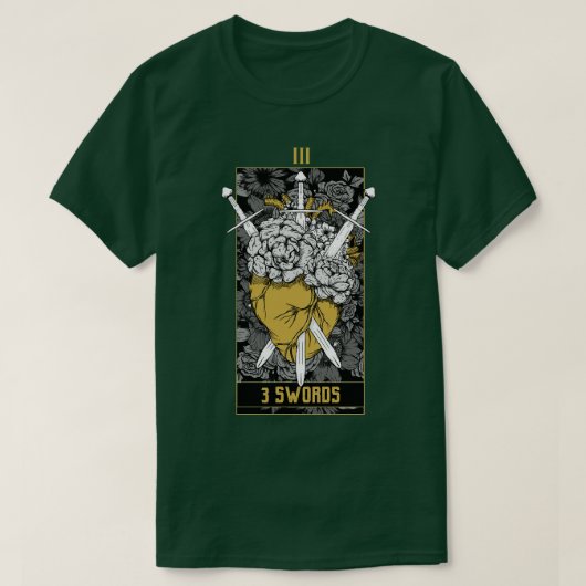T-shirt 3 épées Tarot d or (Design devant)