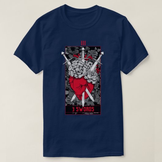 T-shirt 3 épées Tarot d rouge (Design devant)