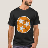 T-shirt 3 Étoiles Tn Orange Et Blanc Distressed Tennessee (Devant)