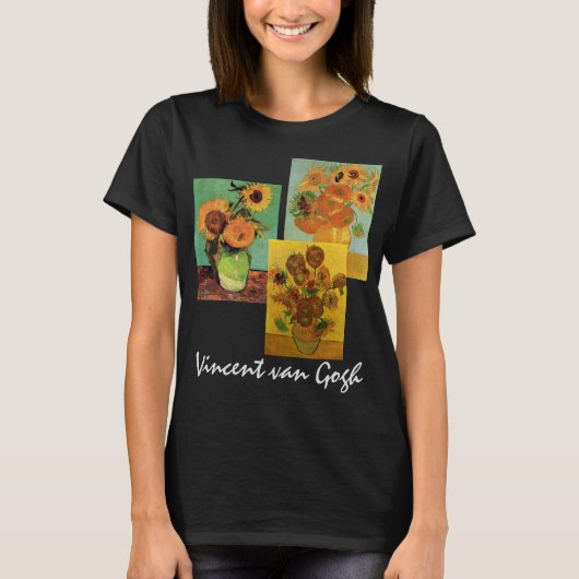 T-shirt 3 fleurs de tournesol différentes par Vincent van (Devant)
