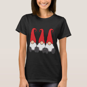 T-shirt 3 Gnomes nordiques Hiver Tomte Nisse Rouge Casquet
