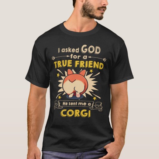 T-shirt 3 Il m'a envoyé un Corgi (Devant)