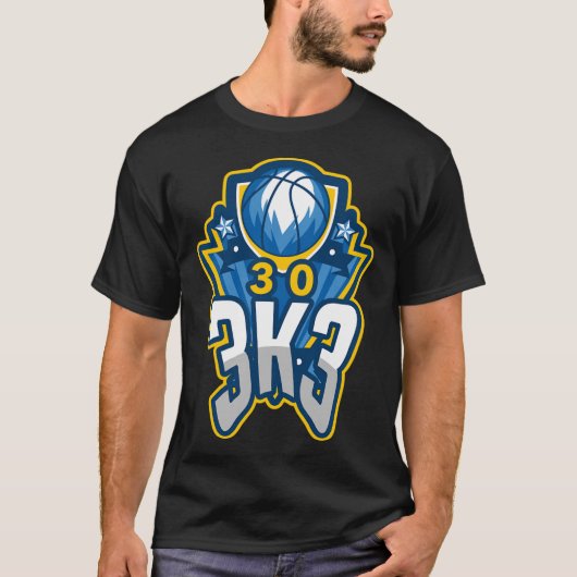T-shirt 3 K 3 Point Basketball Record 3000 Trois pointeurs (Devant)