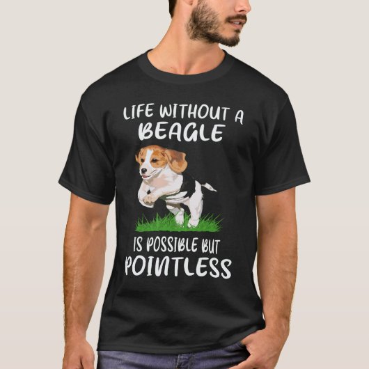 T-shirt 3 La vie sans un beagle (Devant)