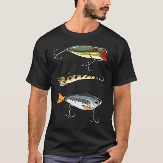 T-shirt 3 Leurres de pêche (Devant)