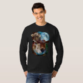 T-shirt 3 Moon Cow Livestock Cattle Animal (Devant entier)