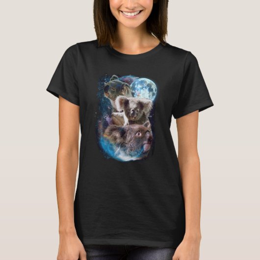 T-shirt 3 Moon Koala Marsupial Wombat Animal (Devant)