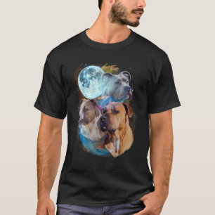 T-shirt 3 Moon Pitbull Chien Canine Chien Chien Chien Grap