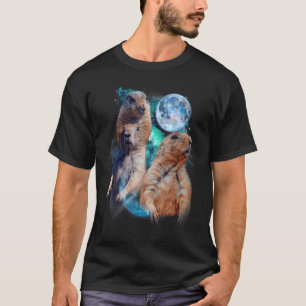 T-shirt 3 Moon Prairie Chien Art Rodent Écureuil Puppy Lov