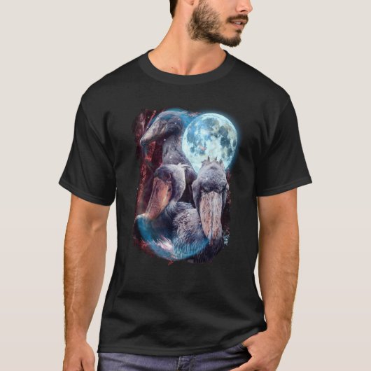 T-shirt 3 Moon Shoebill Wading Bird Animal (Devant)