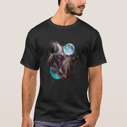T-shirt 3 Moon Tapir Funny Tapirus Art Pig Amoureux des an (Devant)