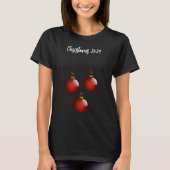 T-shirt 3 ornements rouges pour femmes (Devant)
