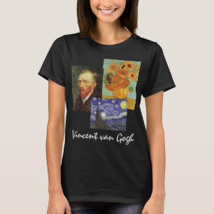 T-shirt 3 peintures d'art célèbres vintage de Van Gogh