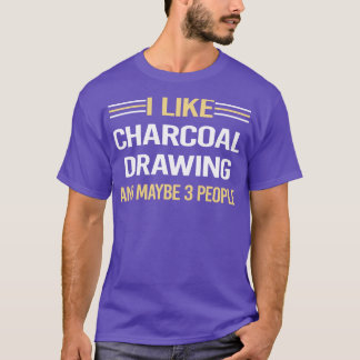 T-shirt 3 personnes Rétro dessin de charbon de bois