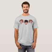 T-shirt 3 petits singes coquins trio 2 (Devant entier)