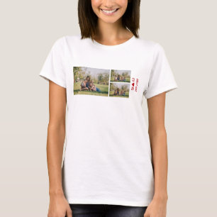 T-shirt 3 Photos Best BAE Ever Heart Love Photo Collage