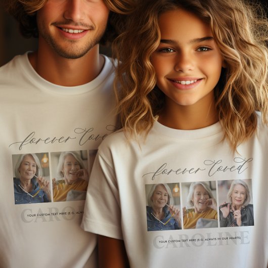 T-shirt 3 photos modernes pour les funérailles/mémorial ai