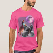 T-shirt 3 Pigeons Howling At The Moon Funny Pigeon Bird Lo (Devant)