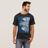 T-shirt 3 poissons bleus (Devant entier)