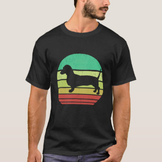 T-shirt 3 Rétro Vintage Coucher de soleil Doxie Race de ch