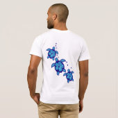 T-shirt 3 tortues bleues de Honu (Dos entier)