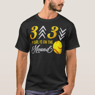 T-shirt 3 up 3 down ma fille est sur le softball de la but