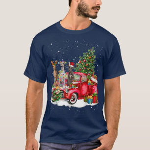 T-shirt 3 Whippet Camion Christmas Light Tree Reindeer San