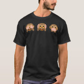 T-shirt 3 Wise Monkeys See No Evil Hear No Evil Speak... (Devant)