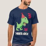 T-shirt 3 year old birthday gift Boy Dinosaur Three Rex<br><div class="desc">3 year old birthday gift Boy Dinosaur Three Rex. Check out our birthday t shirt selection for the very in unique or custom,  handmade pieces from our shops.</div>