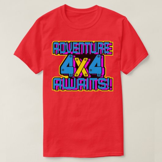 T-shirt 3D 3Dimensional Retro 80x27s Course 4x4 Aventure (Design devant)